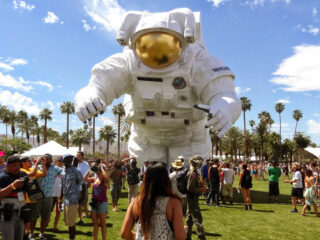 Coachella festival famous astronaut. Indio, California. 2015 - Credits : Coachella