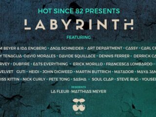 Hot Since 82' "LABYRINTH" residents DJs lineup at Pacha Ibiza poster. 2017 - Credits : Pacha Ibiza