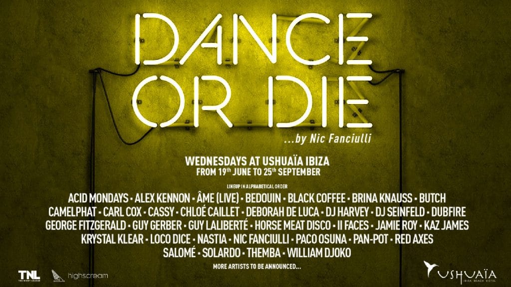 DANCE OR DIE First waves of artists poster