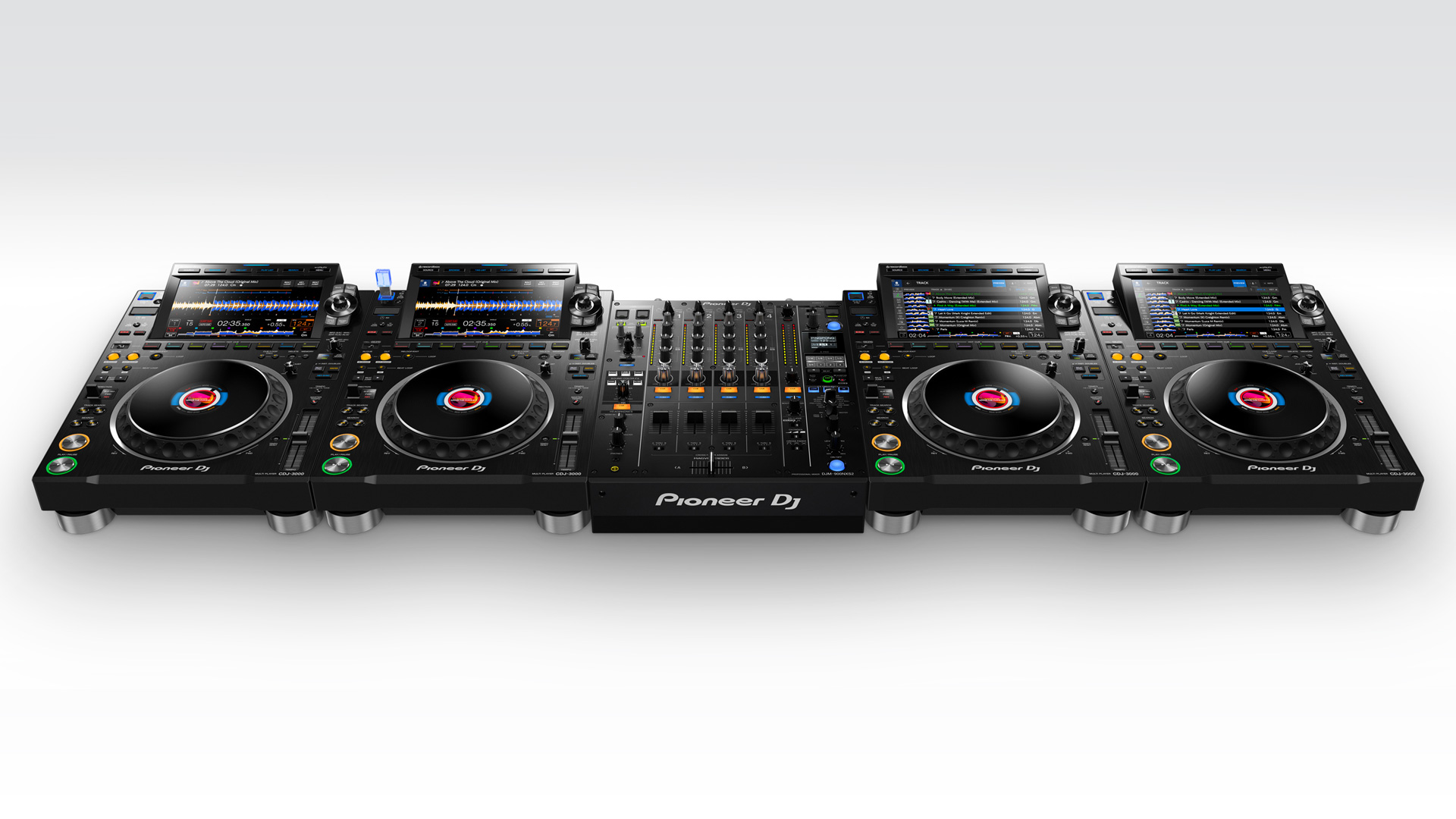 The Pioneer DJ CDJ-3000 multi player and Pioneer DJM-900NXS2 digital mixer