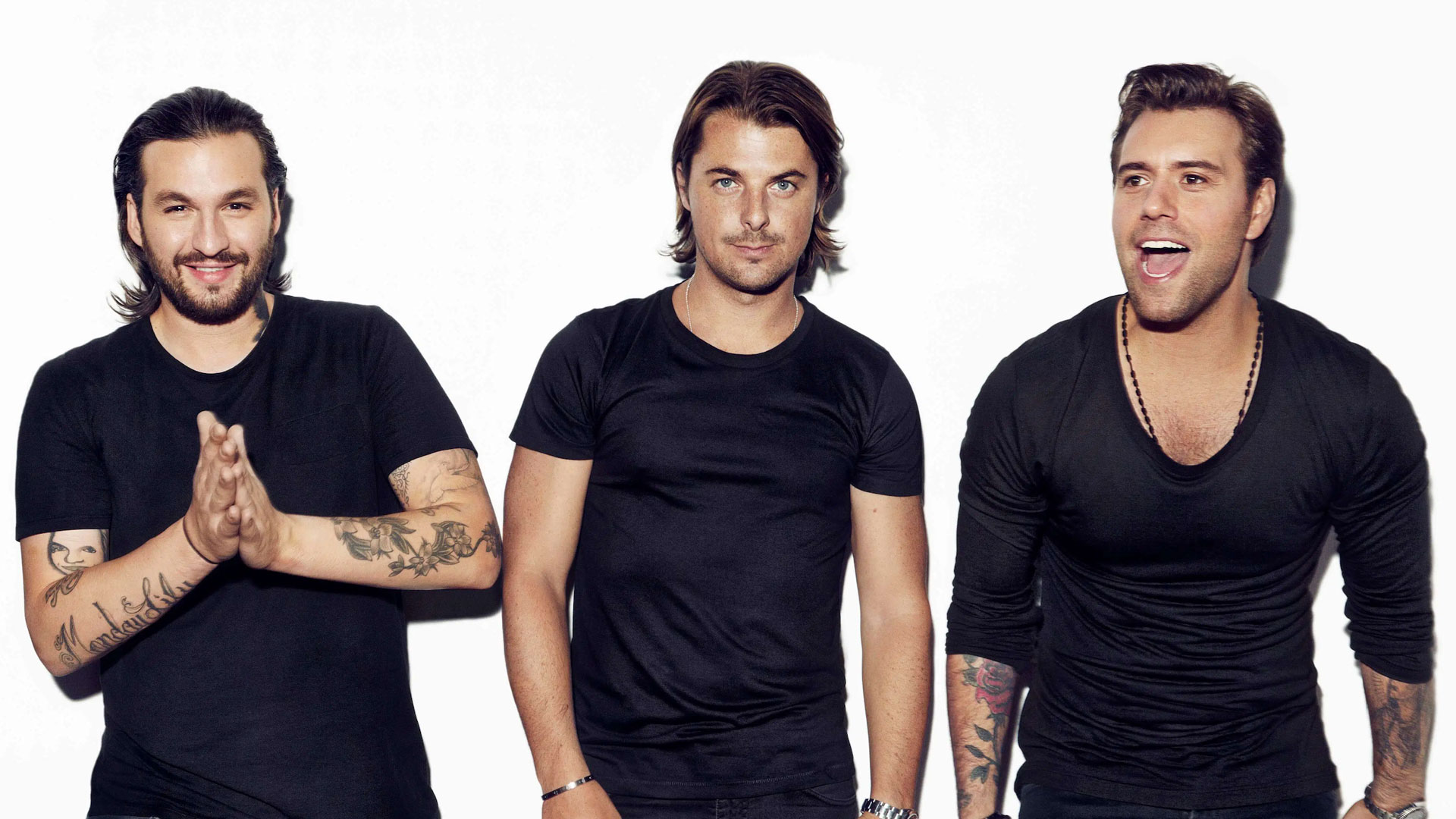 Swedish DJs & producers Steve Angello, Sebastian Ingrosso, Axwell Hedfors aka the Swedish House Mafia