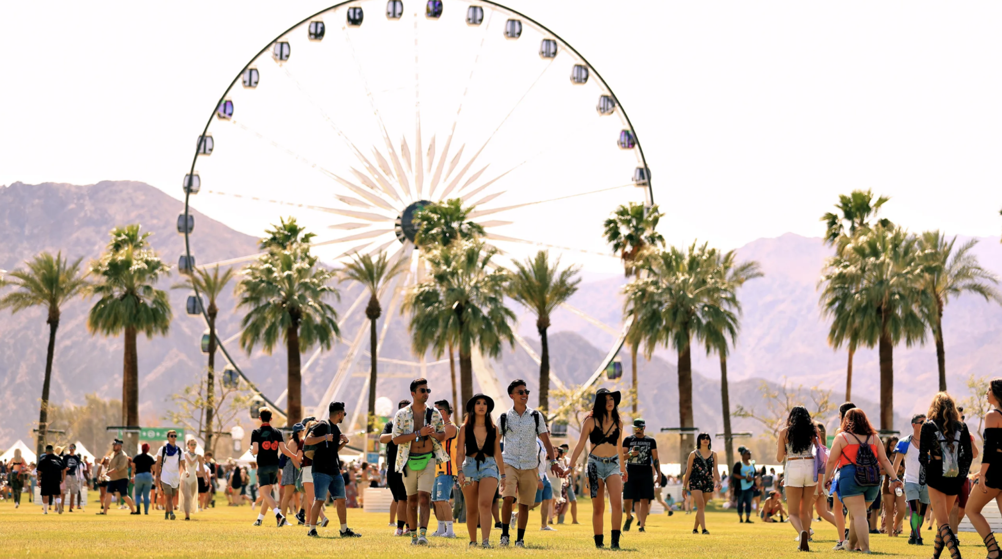 People enjoying Coachella festival, Indio